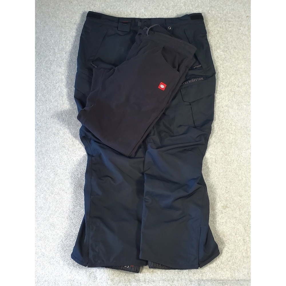 686 SMARTY 3-in-1 Snowboard Pants Black infiDRY 20K Waterproof Mens XL (41X34)